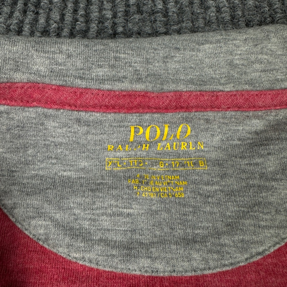 Polo Ralph Lauren Mens XXL Quarter Zip Pullover Sweater Heather Red Cotton Blend - Picture 4 of 10